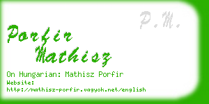 porfir mathisz business card